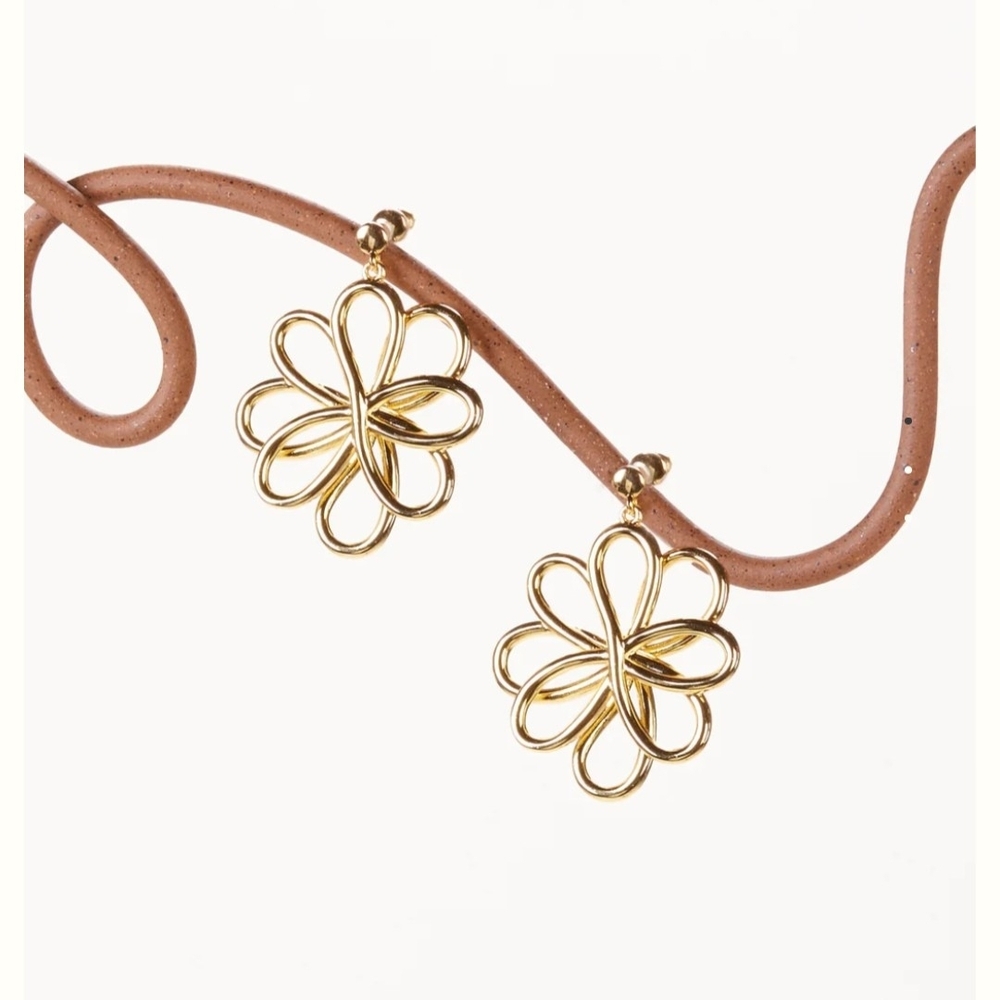 Cult Gaia Gold Floral Earrings